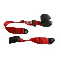 Cintur&oacute;n de seguridad autom&aacute;tico de 3 puntos para los asientos traseros rojo con hebilla de 30 cm