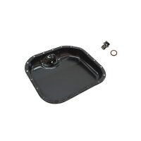 Oil pan bottom with screw and gasket.